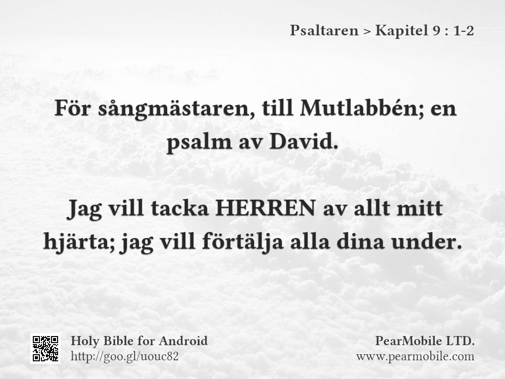 Psaltaren, Kapitel 9:1-2